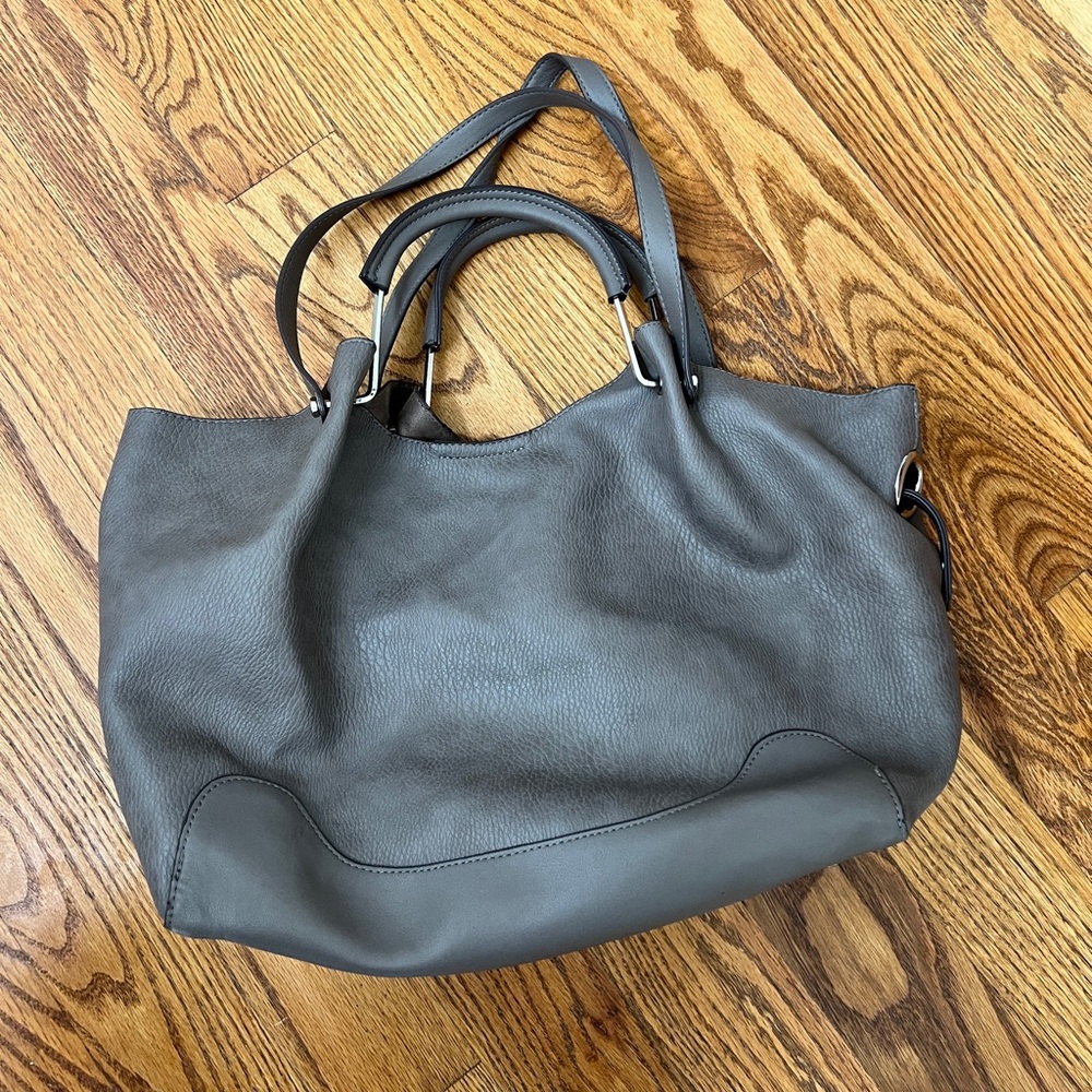 Sondra Robert’s Squared Gray Vegan Leather Purse